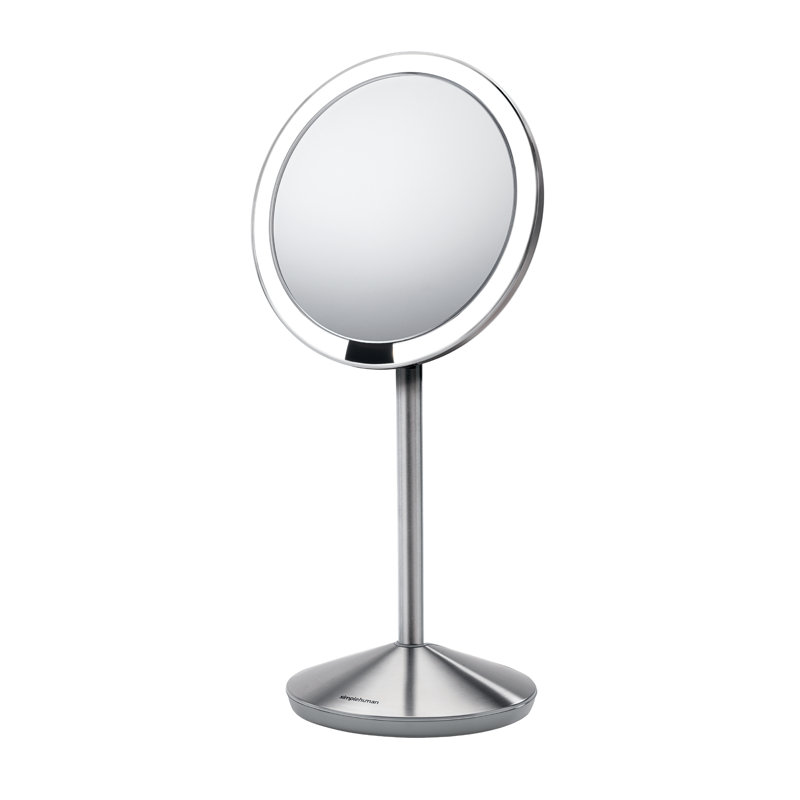 simplehuman Sensor Makeup Mirror 5" Round, 10x Magnification, Stainless